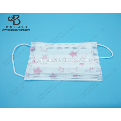 Disposable blue print protective mask for children